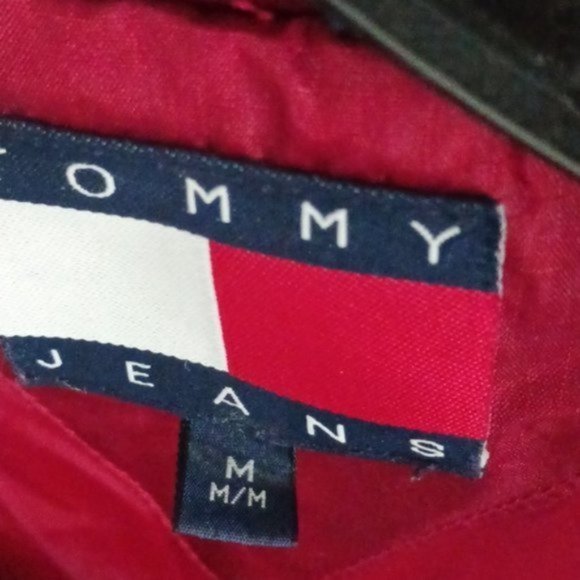 Tommy Hilfiger Y2K 2000 VINTAGE Red Lightweight Coat Oversized M - Picture 7 of 15